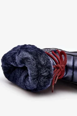 Śniegowce Damskie></noscript>Boto Damskie Śniegowce Z Wiązaniem Granatowe Lilara Niebieski