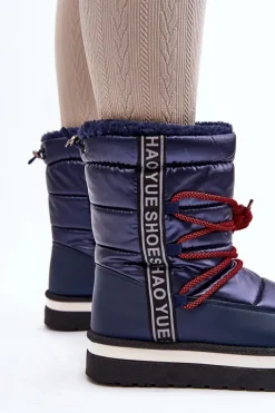 Śniegowce Damskie></noscript>Boto Damskie Śniegowce Z Wiązaniem Granatowe Lilara Niebieski