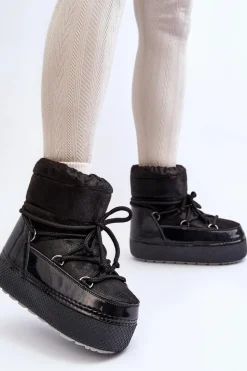 New Damskie Śniegowce Z Wiązaniem Czarne Toolsa Damskie Śniegowce Damskie