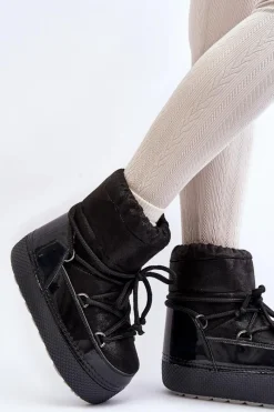 New Damskie Śniegowce Z Wiązaniem Czarne Toolsa Damskie Śniegowce Damskie