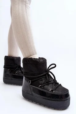 New Damskie Śniegowce Z Wiązaniem Czarne Toolsa Damskie Śniegowce Damskie