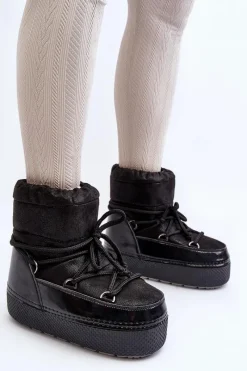 New Damskie Śniegowce Z Wiązaniem Czarne Toolsa Damskie Śniegowce Damskie