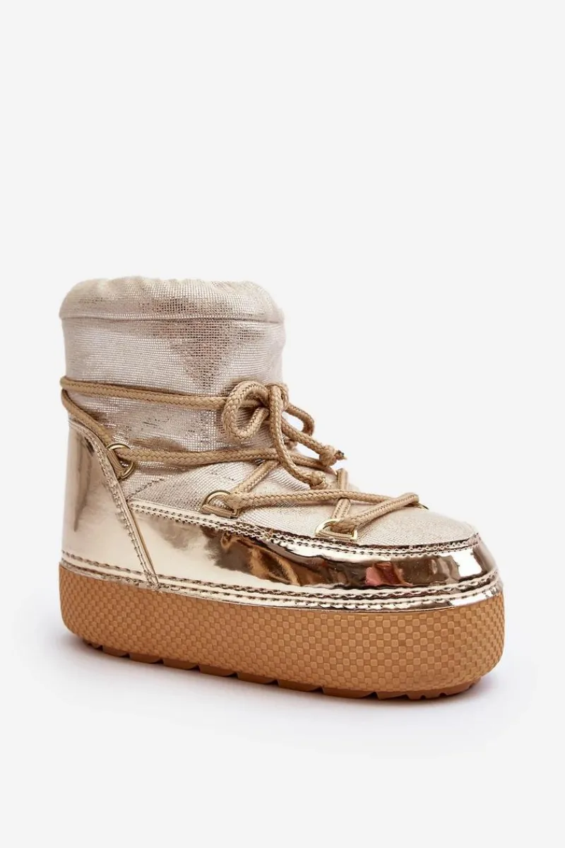 Hot Damskie Śniegowce Z Wiązaniem Złote Toolsa Damskie Śniegowce Damskie