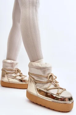 Hot Damskie Śniegowce Z Wiązaniem Złote Toolsa Damskie Śniegowce Damskie