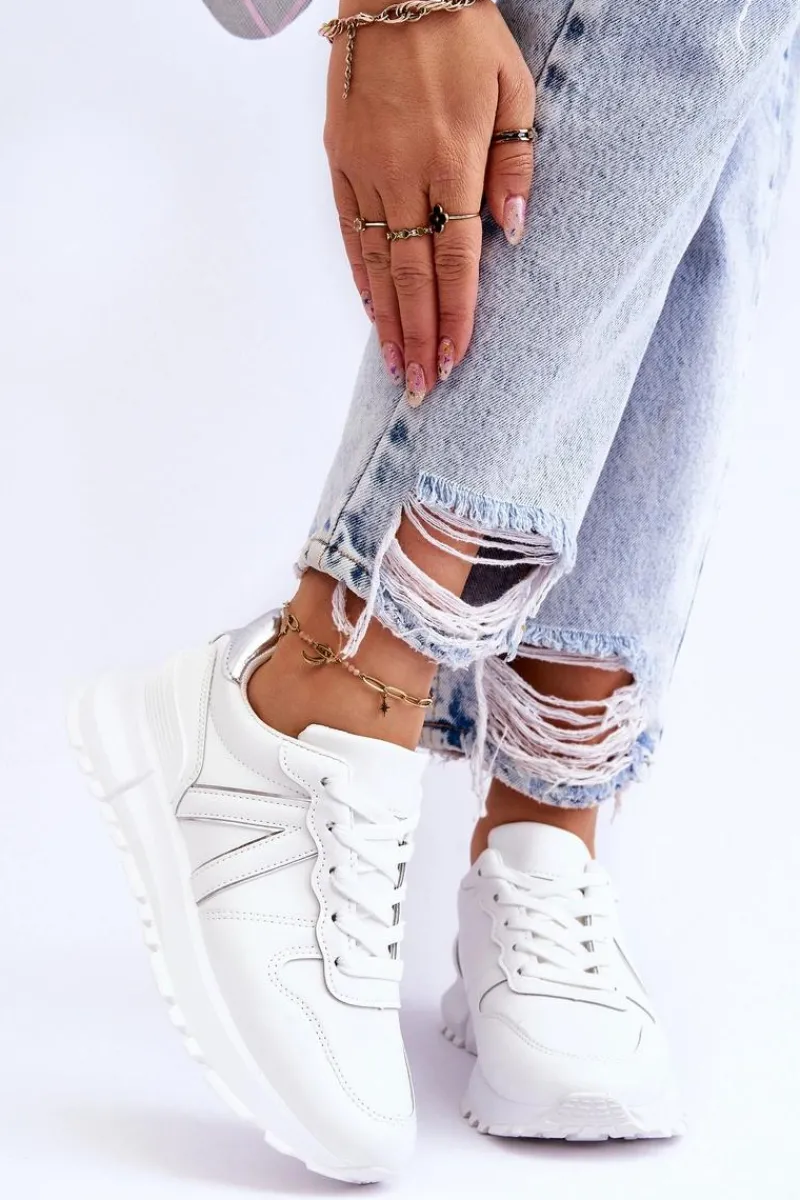 Buty Sportowe Na Platformie|Sneakersy Damskie>Boto Damskie Niskie Buty Sportowe Białe Elliot