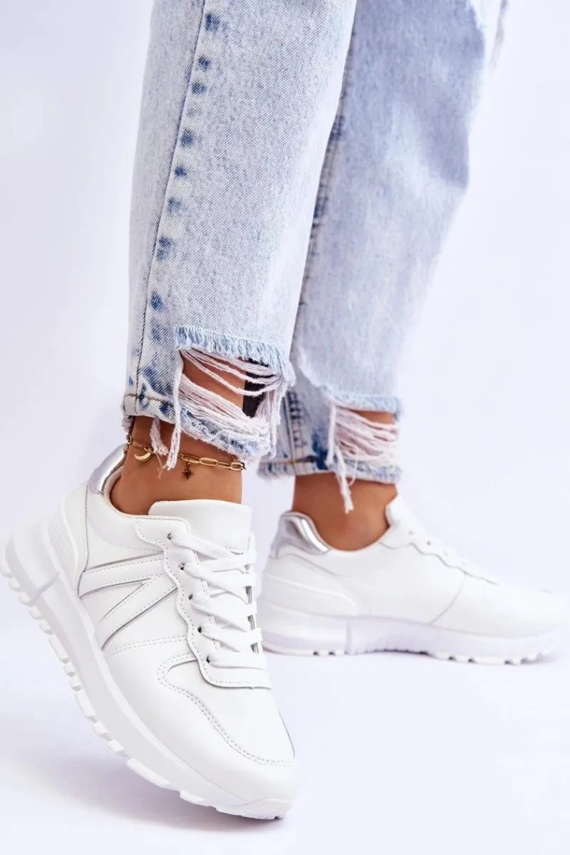 Buty Sportowe Na Platformie|Sneakersy Damskie>Boto Damskie Niskie Buty Sportowe Białe Elliot