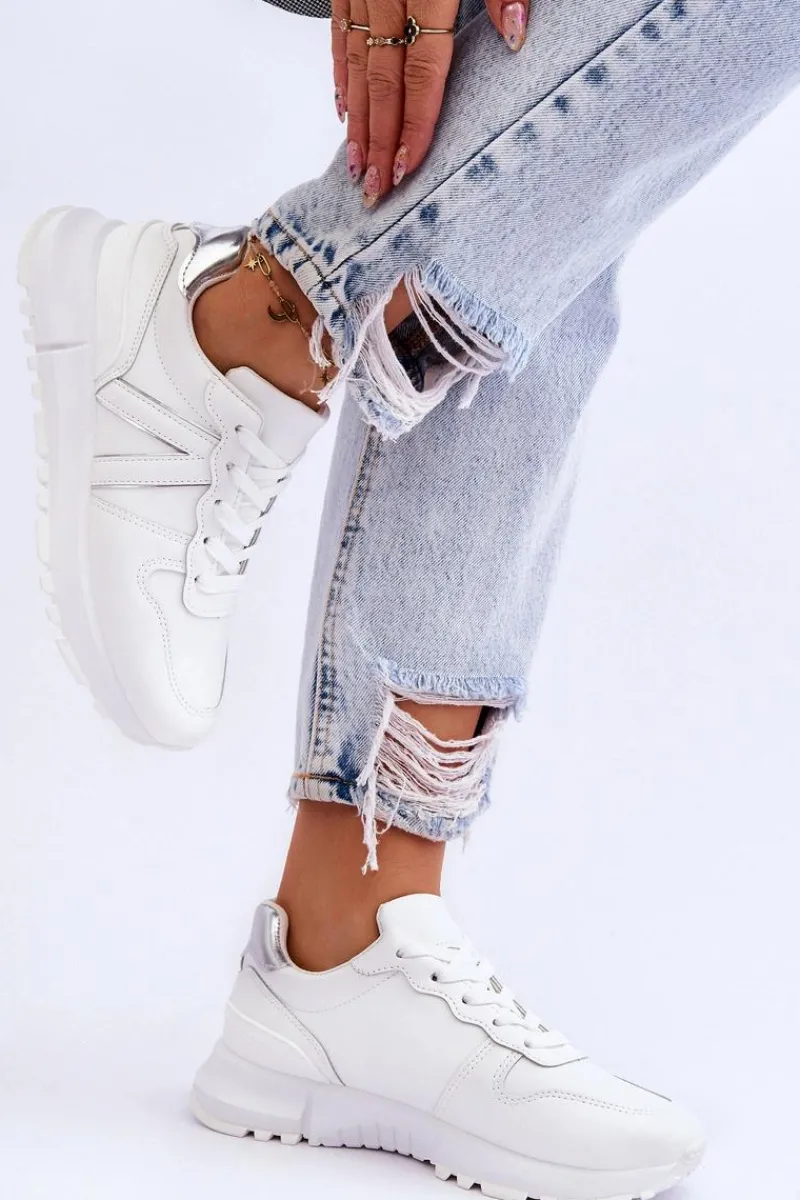 Buty Sportowe Na Platformie|Sneakersy Damskie>Boto Damskie Niskie Buty Sportowe Białe Elliot