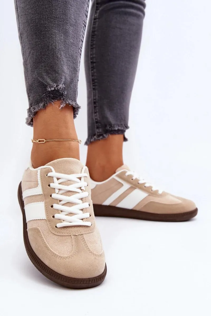 Clearance Damskie Niskie Sneakersy Buty Sportowe Beżowe Eudiopis Damskie Buty Sportowe Na Platformie|Sneakersy Damskie