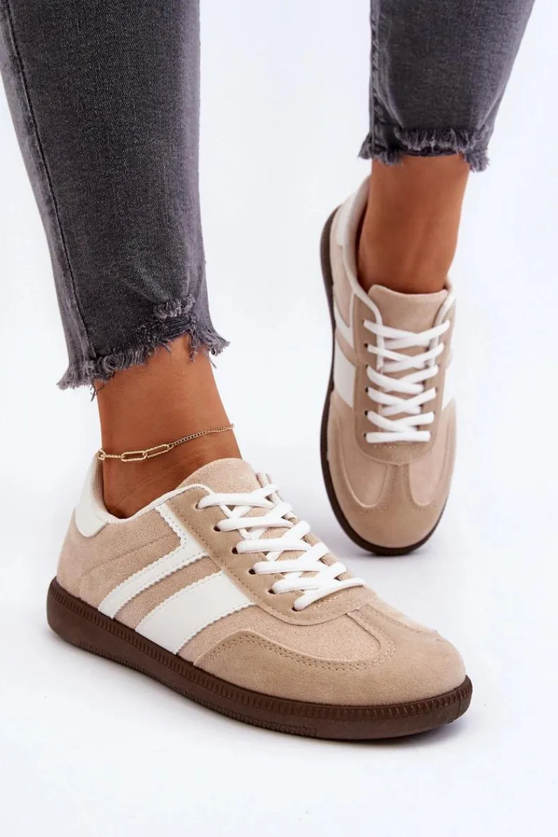 Clearance Damskie Niskie Sneakersy Buty Sportowe Beżowe Eudiopis Damskie Buty Sportowe Na Platformie|Sneakersy Damskie