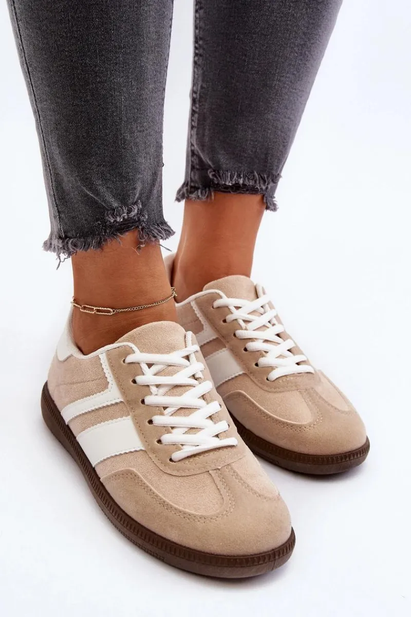 Clearance Damskie Niskie Sneakersy Buty Sportowe Beżowe Eudiopis Damskie Buty Sportowe Na Platformie|Sneakersy Damskie