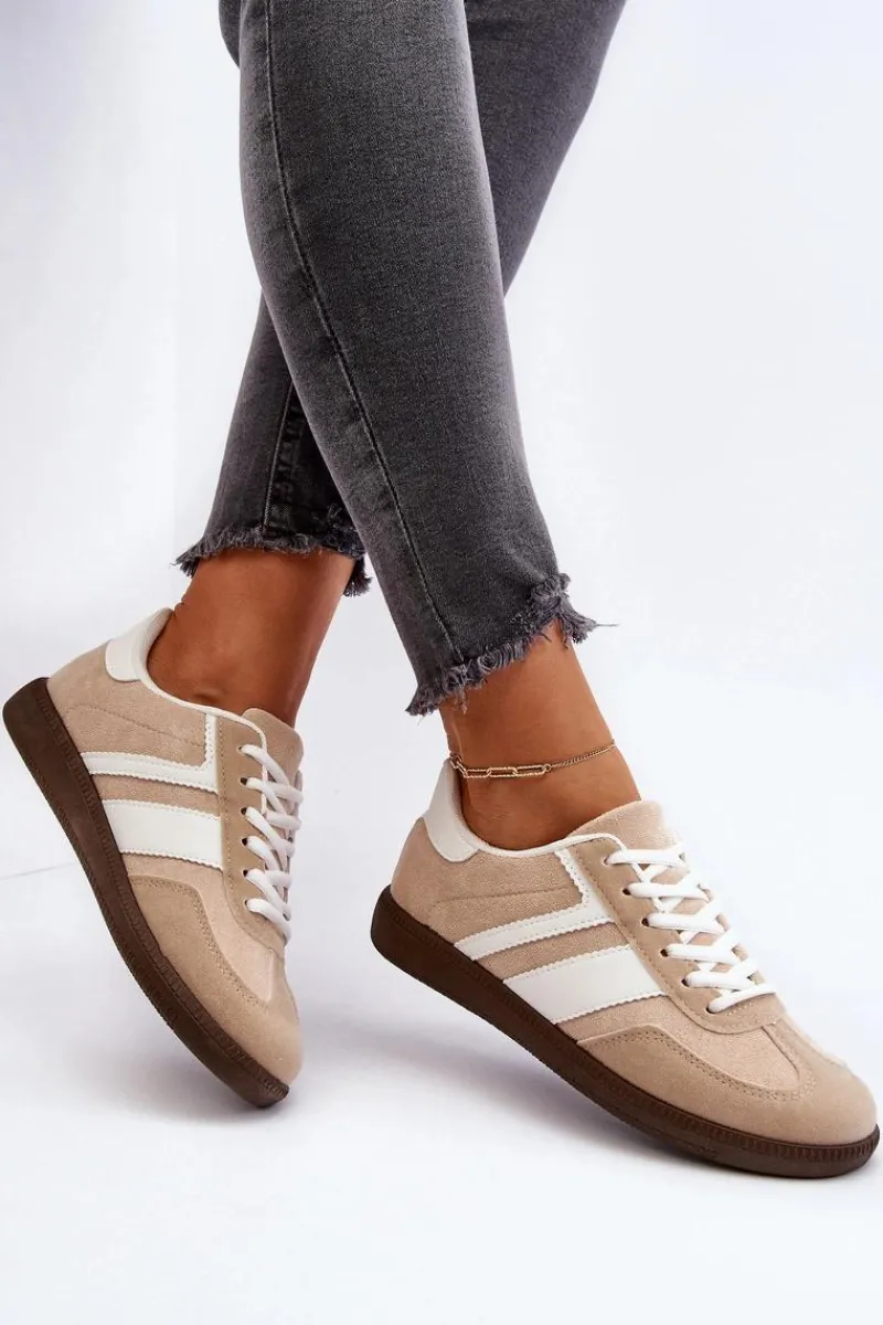 Clearance Damskie Niskie Sneakersy Buty Sportowe Beżowe Eudiopis Damskie Buty Sportowe Na Platformie|Sneakersy Damskie