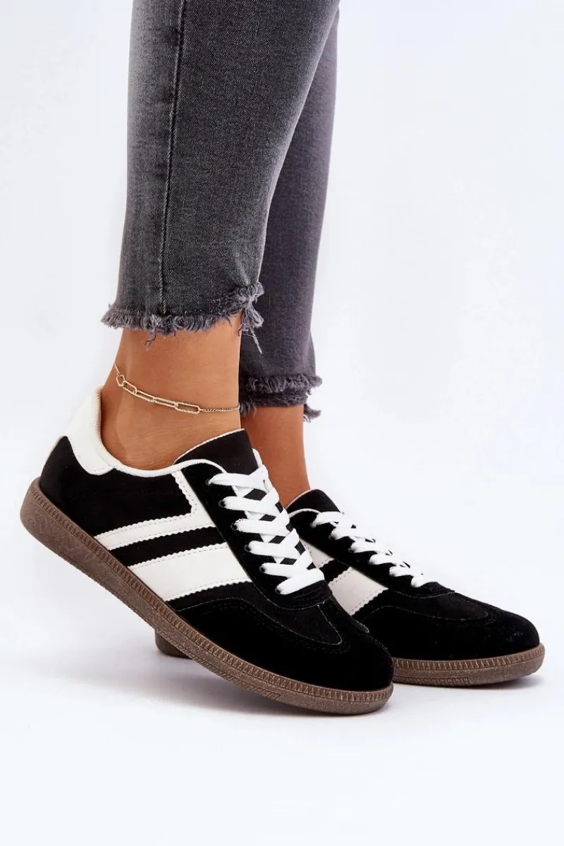 Hot Boto Damskie Niskie Sneakersy Buty Sportowe Czarne Eudiopis