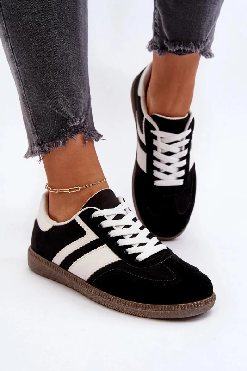 Hot Boto Damskie Niskie Sneakersy Buty Sportowe Czarne Eudiopis