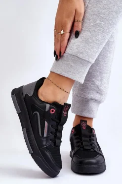 Discount Cross Jeans Damskie Niskie Sneakersy LL2R4012C Czarne Czarny