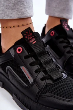 Discount Cross Jeans Damskie Niskie Sneakersy LL2R4012C Czarne Czarny