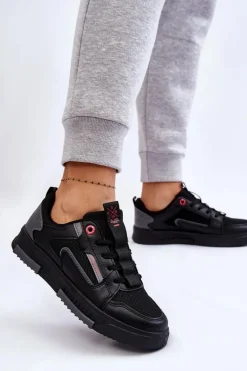 Discount Cross Jeans Damskie Niskie Sneakersy LL2R4012C Czarne Czarny