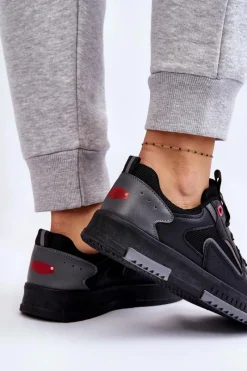 Discount Cross Jeans Damskie Niskie Sneakersy LL2R4012C Czarne Czarny