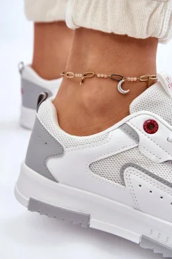 Online Cross Jeans Damskie Niskie Sneakersy LL2R4011C Białe Biały