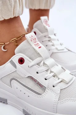Online Cross Jeans Damskie Niskie Sneakersy LL2R4011C Białe Biały