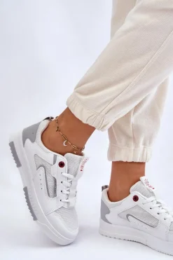 Online Cross Jeans Damskie Niskie Sneakersy LL2R4011C Białe Biały