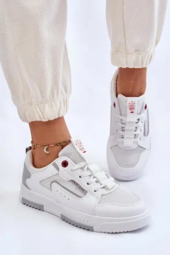 Online Cross Jeans Damskie Niskie Sneakersy LL2R4011C Białe Biały