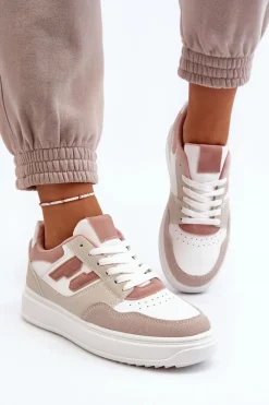 Clearance Damskie Niskie Sneakersy Beżowe Regines Damskie Buty Sportowe Na Platformie|Sneakersy Damskie