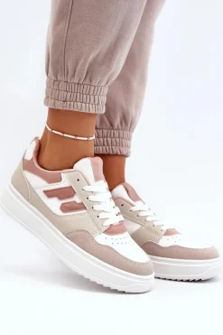 Clearance Damskie Niskie Sneakersy Beżowe Regines Damskie Buty Sportowe Na Platformie|Sneakersy Damskie