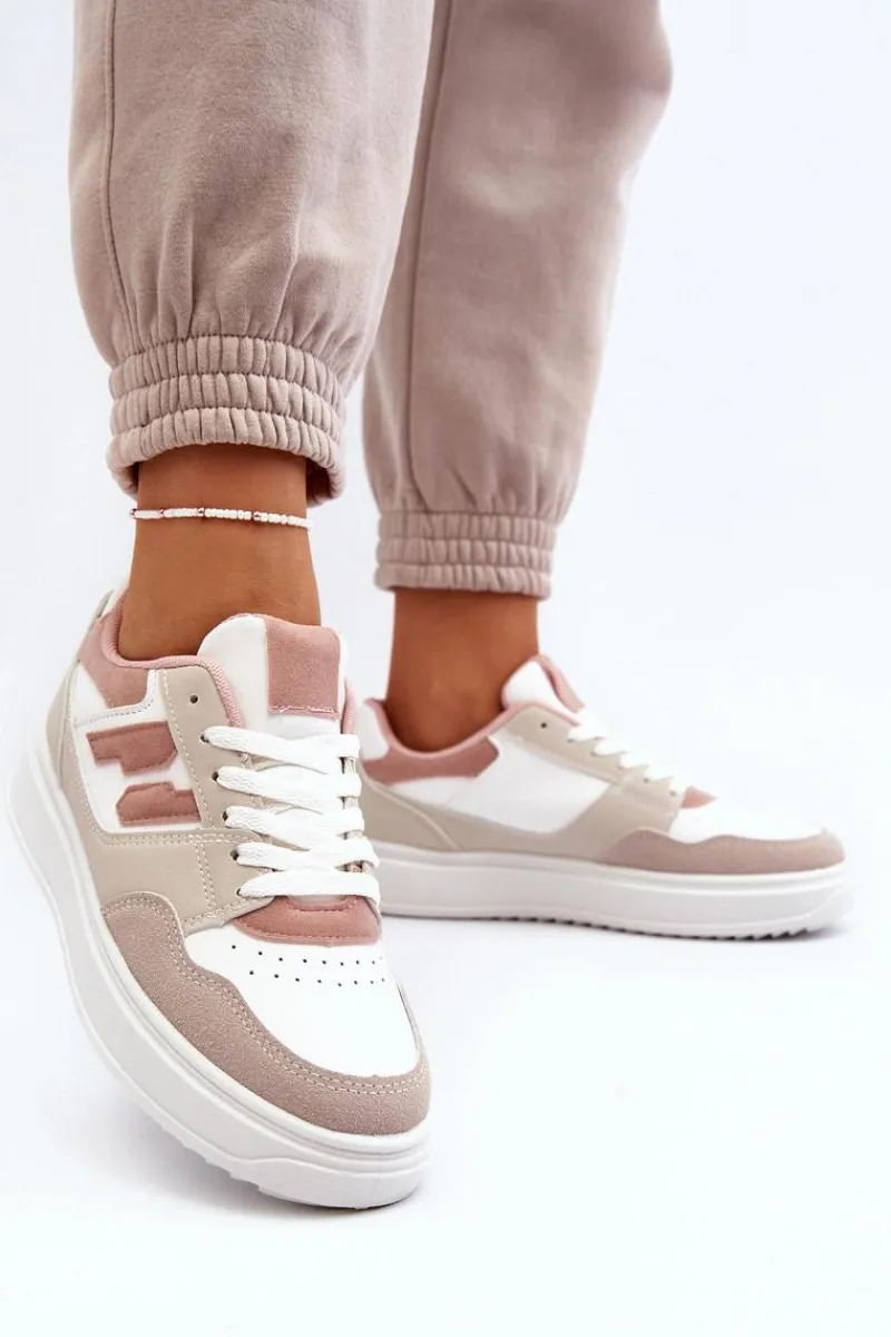 Clearance Damskie Niskie Sneakersy Beżowe Regines Damskie Buty Sportowe Na Platformie|Sneakersy Damskie