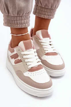 Clearance Damskie Niskie Sneakersy Beżowe Regines Damskie Buty Sportowe Na Platformie|Sneakersy Damskie