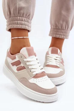 Clearance Damskie Niskie Sneakersy Beżowe Regines Damskie Buty Sportowe Na Platformie|Sneakersy Damskie