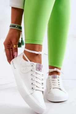 Discount Damskie Niskie Tenisówki JJ2R4053C Białe Damskie Trampki Damskie Cross Jeans|Trampki Damskie Niskie