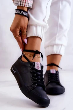 Discount Cross Jeans Damskie Niskie Tenisówki JJ2R4054C Czarne Czarny