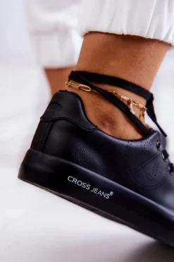 Discount Cross Jeans Damskie Niskie Tenisówki JJ2R4054C Czarne Czarny