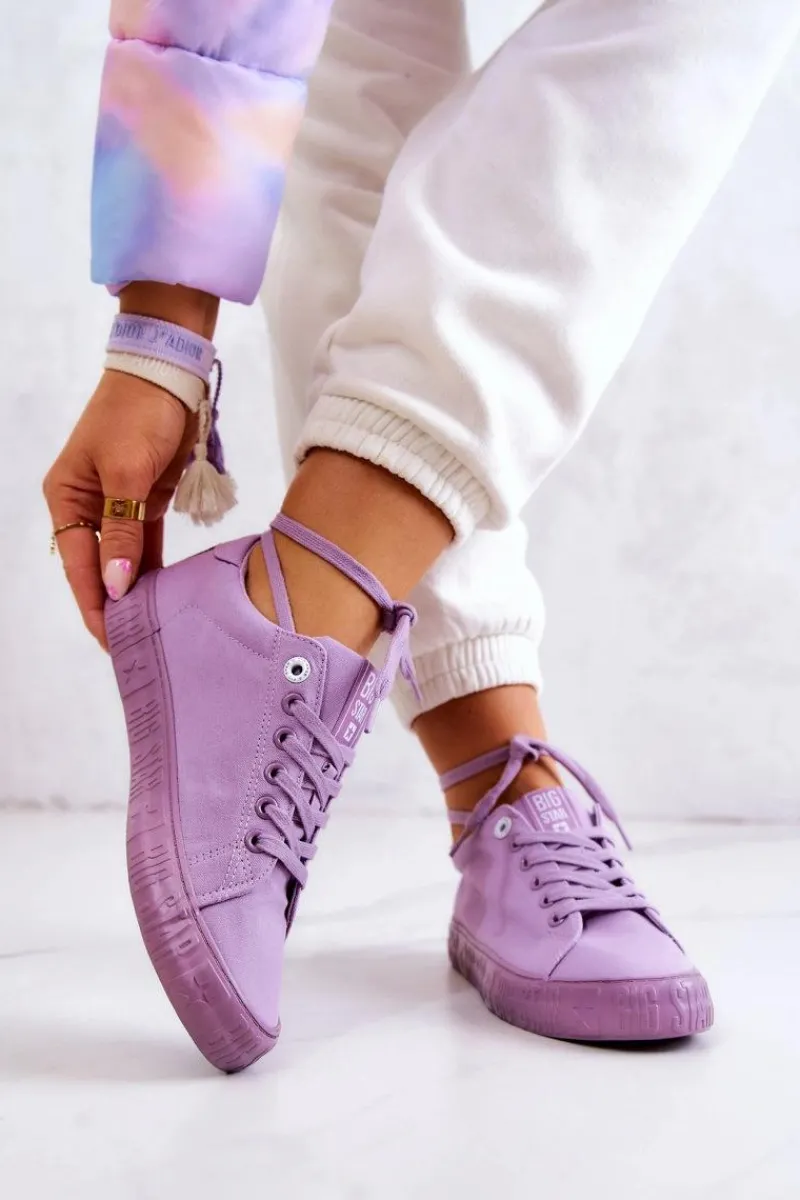 Trampki Damskie Big Star|Trampki Damskie Niskie>Big Star Shoes Damskie Niskie Trampki Big Star JJ274416 Fioletowe