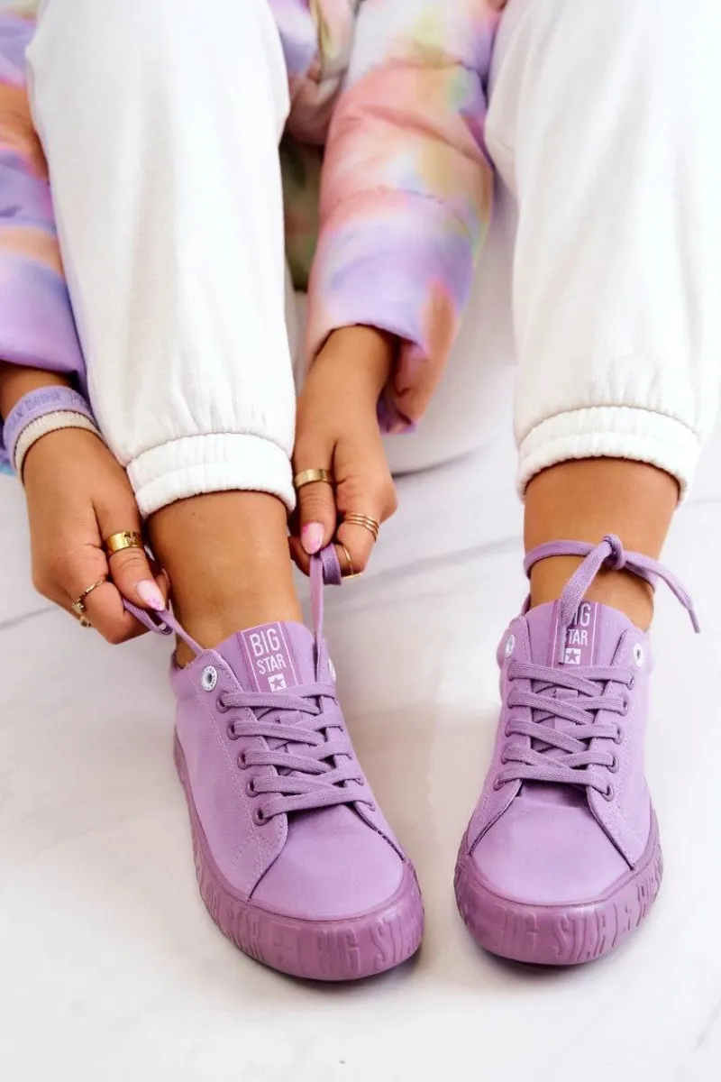 Trampki Damskie Big Star|Trampki Damskie Niskie>Big Star Shoes Damskie Niskie Trampki Big Star JJ274416 Fioletowe