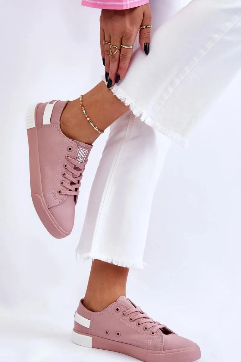 Sale Damskie Niskie Trampki Big Star LL274040 Różowe Damskie Trampki Damskie Big Star|Trampki Damskie Niskie