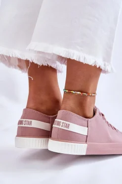 Sale Damskie Niskie Trampki Big Star LL274040 Różowe Damskie Trampki Damskie Big Star|Trampki Damskie Niskie