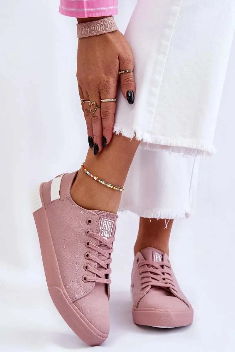 Sale Damskie Niskie Trampki Big Star LL274040 Różowe Damskie Trampki Damskie Big Star|Trampki Damskie Niskie