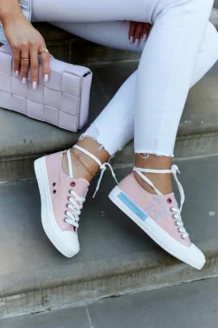 Discount Big Star Shoes Damskie Niskie Trampki BIG STAR JJ274385 Różowe