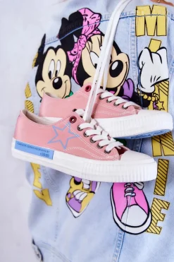 Discount Big Star Shoes Damskie Niskie Trampki BIG STAR JJ274385 Różowe