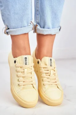 Hot Big Star Shoes Damskie Niskie Trampki Big Star DD274441 Żółte