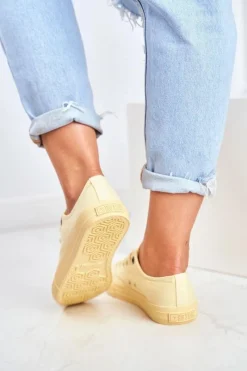 Hot Big Star Shoes Damskie Niskie Trampki Big Star DD274441 Żółte