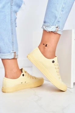 Hot Big Star Shoes Damskie Niskie Trampki Big Star DD274441 Żółte