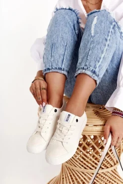 Outlet Damskie Niskie Trampki Big Star DD274451 Białe Damskie Trampki Damskie Big Star|Trampki Damskie Niskie