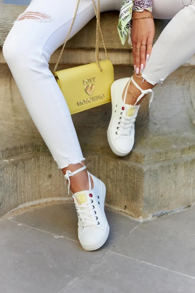 Trampki Damskie Big Star|Trampki Damskie Niskie>Big Star Shoes Damskie Niskie Trampki BIG STAR JJ274384 Białe