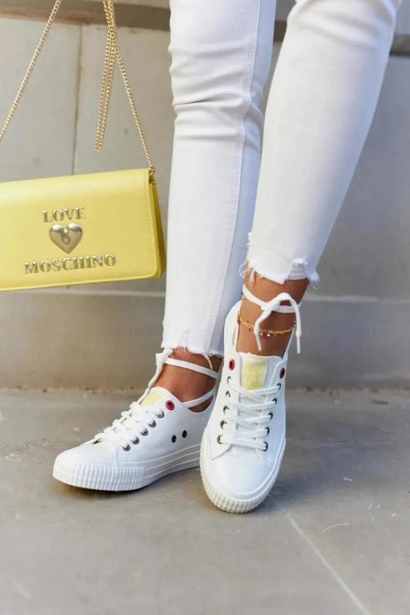 Trampki Damskie Big Star|Trampki Damskie Niskie>Big Star Shoes Damskie Niskie Trampki BIG STAR JJ274384 Białe