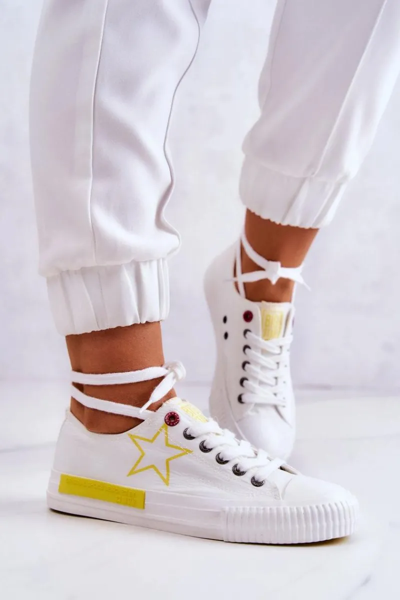 Trampki Damskie Big Star|Trampki Damskie Niskie>Big Star Shoes Damskie Niskie Trampki BIG STAR JJ274384 Białe