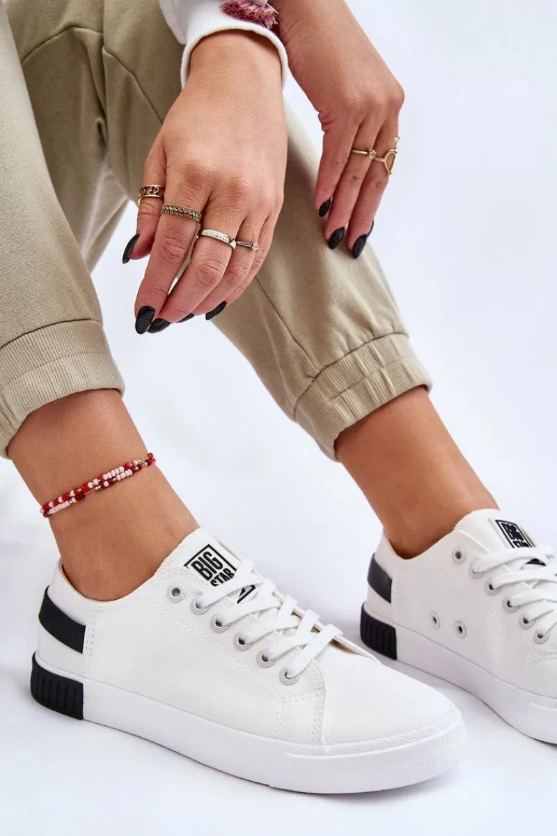 Trampki Damskie Big Star|Trampki Damskie Niskie>Big Star Shoes Damskie Niskie Trampki Big Star LL274039 Białe