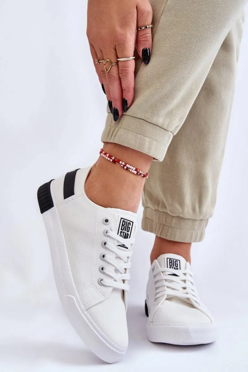 Trampki Damskie Big Star|Trampki Damskie Niskie>Big Star Shoes Damskie Niskie Trampki Big Star LL274039 Białe