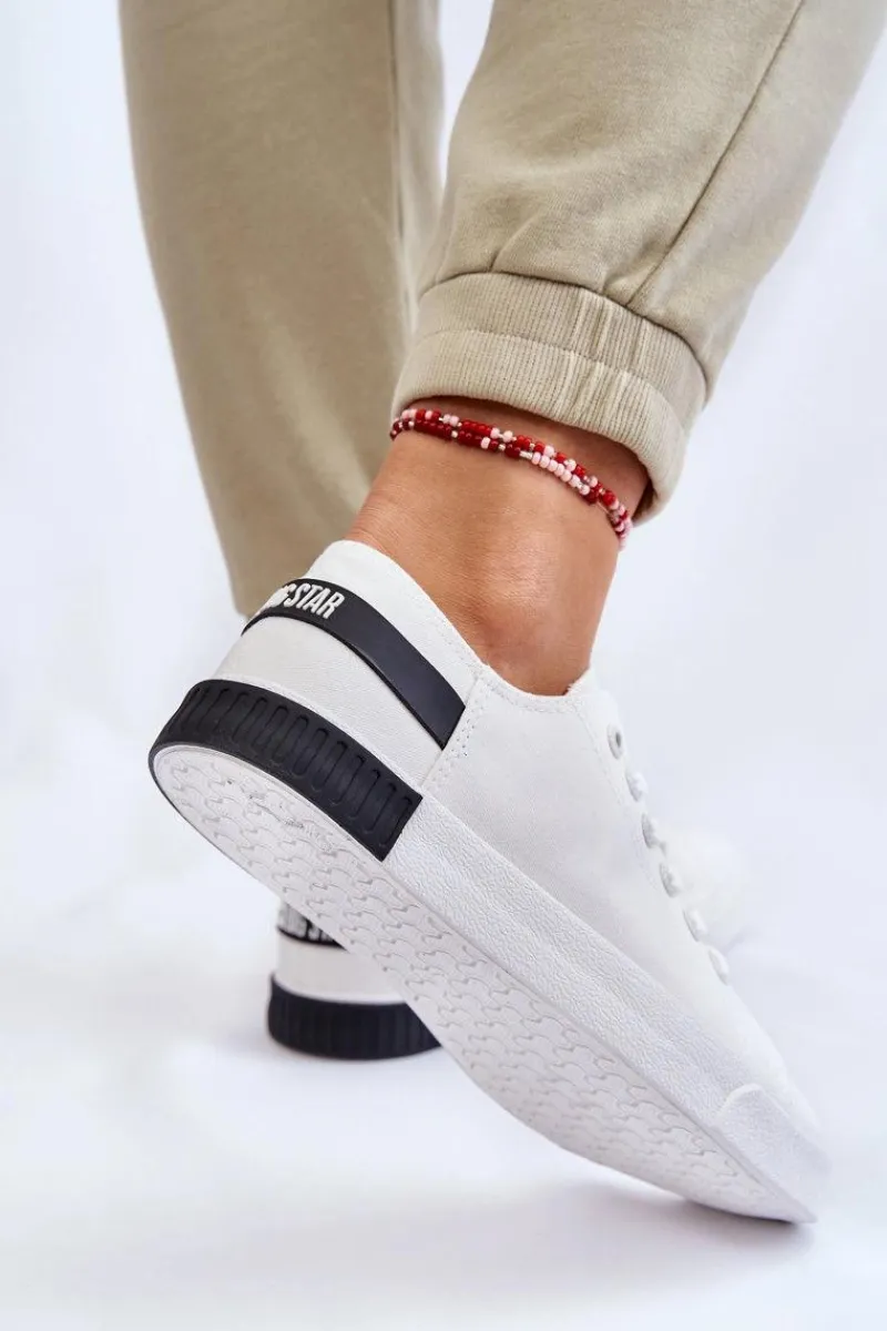 Trampki Damskie Big Star|Trampki Damskie Niskie>Big Star Shoes Damskie Niskie Trampki Big Star LL274039 Białe